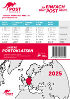 10er Block Postkarte & Standardbrief International "Weltkarte 125" - 2025