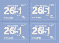 4er Briefmarkenblock "Einschreiben - &Uuml;bergabe...
